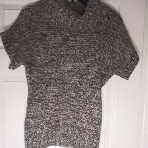 Like,Love M Gray  Shortsleeves Knit Cowl neck Women's Top Sweater